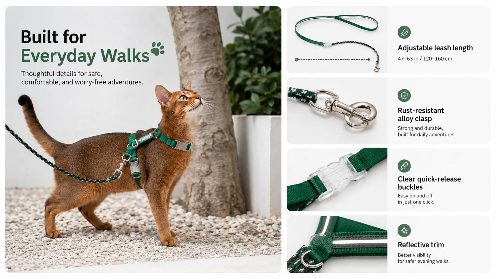 Escape-Proof Cat Harness & Leash Set detail 4