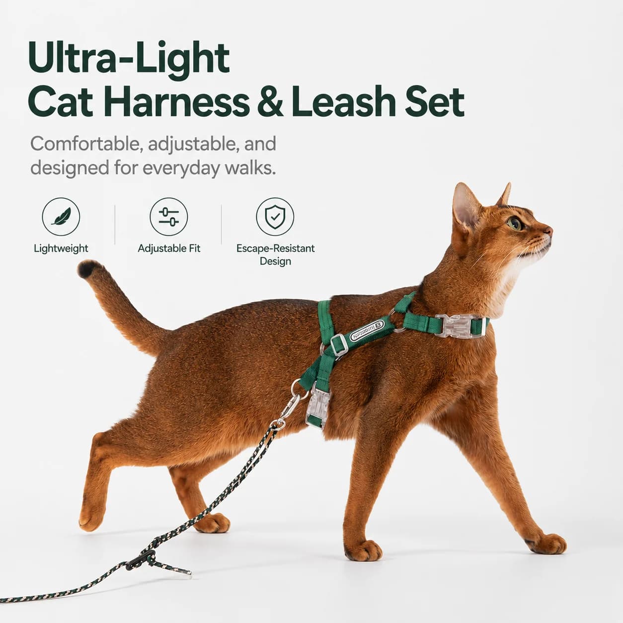 Escape-Proof Cat Harness & Leash Set feature 1